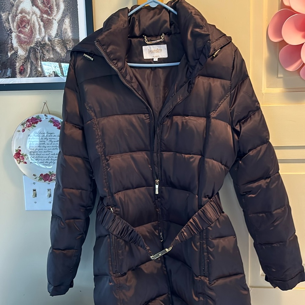 This chocolate brown jacket is absolutely gorgeous on anyone like brand new